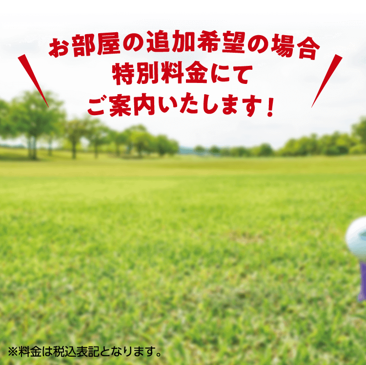 お部屋の追加希望の場合特別料金にて案内いたします